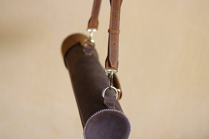Leather Map Tube - Blueprint or Photography Carrying Case