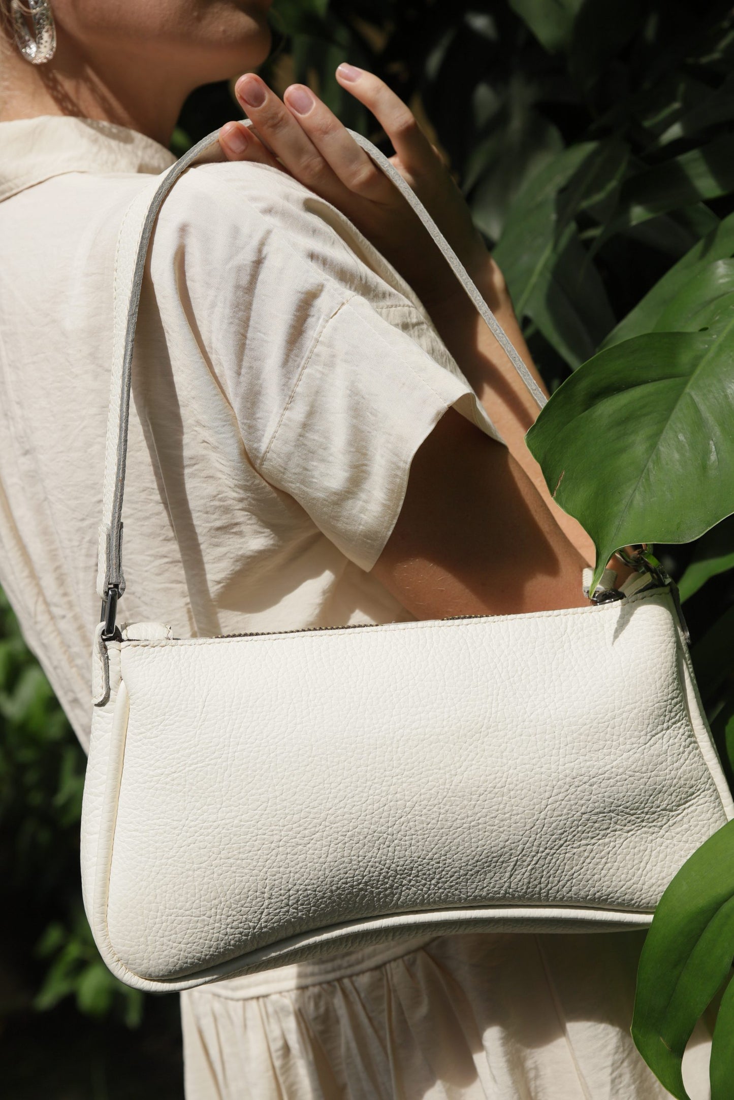White Baguette Bag
