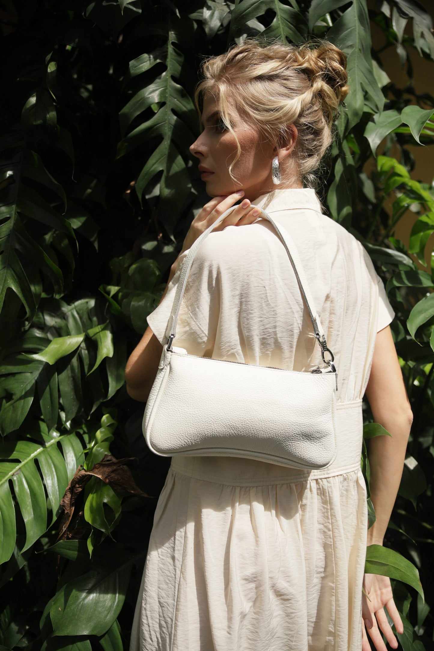 White Baguette Bag