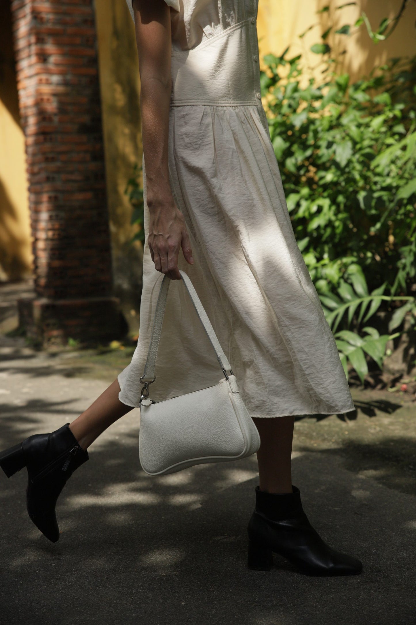 White Baguette Bag