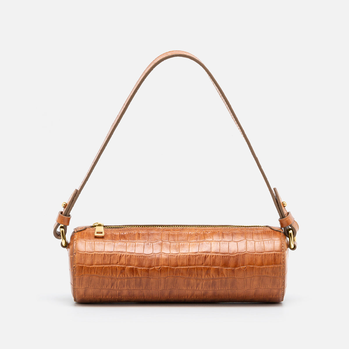 Brown croc best sale shoulder bag