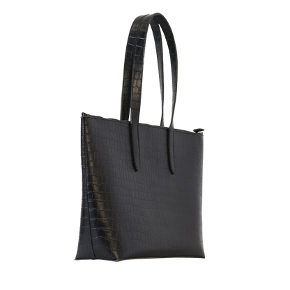 Leather Tote Bag - Black
