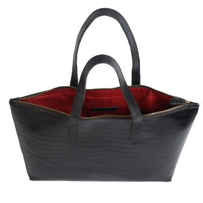 Leather Tote Bag - Black